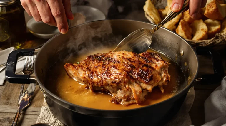 Ce rôti de porc cuit au lait est si fondant qu’il se coupe à la cuillère, sans couteau Ce rôti de porc cuit au lait est si fondant qu’il se coupe à la cuillère, sans couteau
